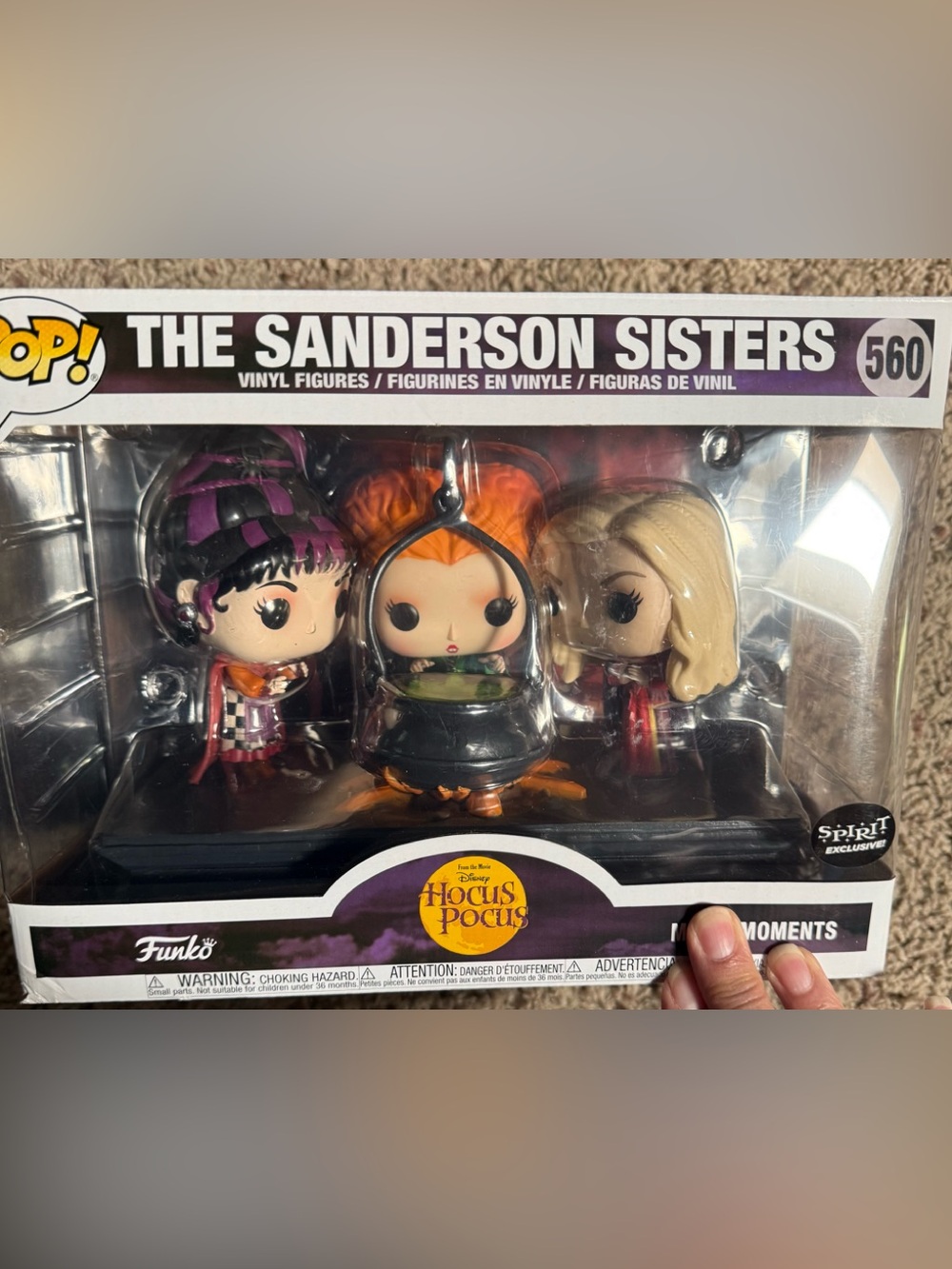 Disney Hocus Pocus The Sanderson Sisters Purple Orange Blonde Funko Pop Display